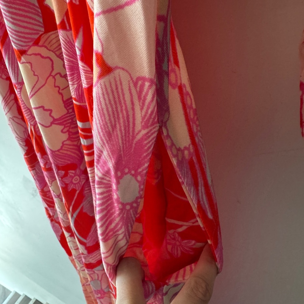 Floral Long Sleeve Maxi Dress in Coral Pink - Picture 5 of 7